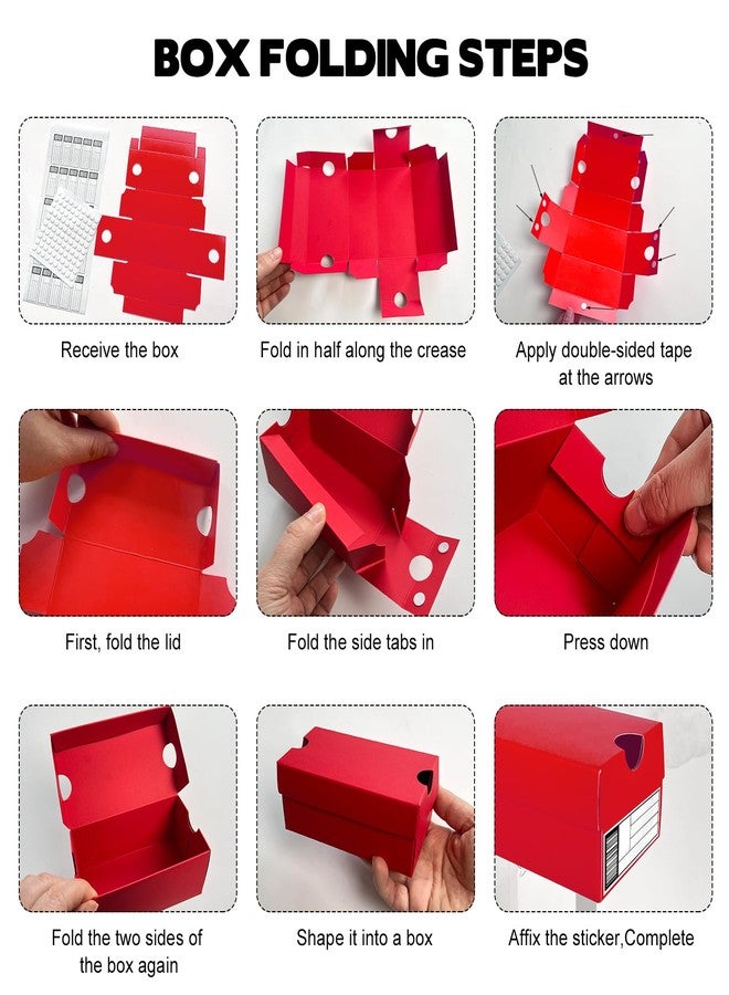 Foxtell 24 Pack Mini Sneaker Boxes for Party Favors 4.7 x 2.5 x 2 Inch Mini Shoe Gifts Boxes for Candies Cookies Snacks Sports Small Gift Case with Label for Wedding , Holiday, Birthday Party Favor (Red) - Image 3